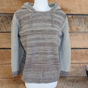Natural Reflections Brown/Tan Knit Hoodie Sz XXL